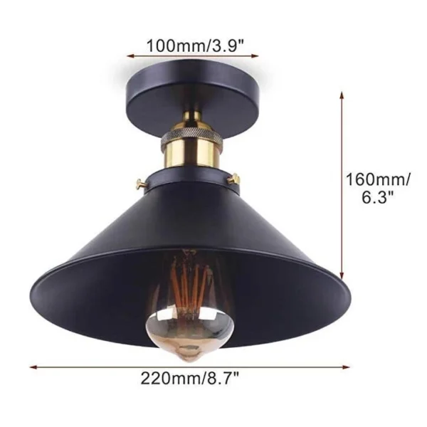 Retro Ceiling Lamp L22cm W22cm H16cm