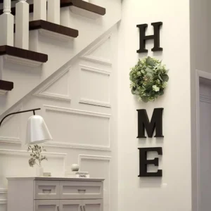 HOME Wood Wall Letters With Wreath