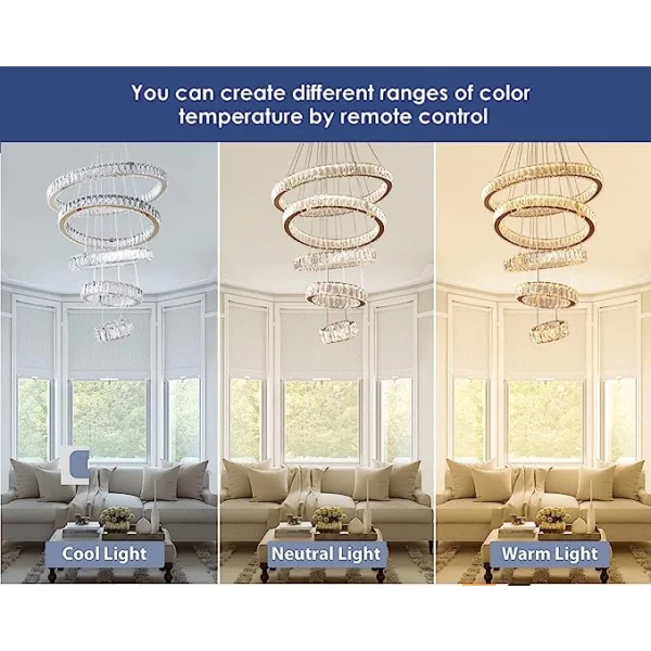 Modern LED Crystal Chandelier L55cm W55cm H120cm