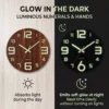 Glow In The Dark Wall Clock 30cm