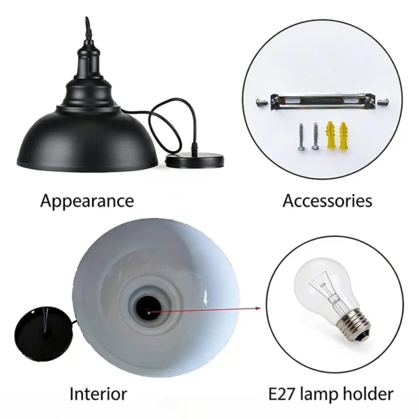 E27 Single Head Pendant Light