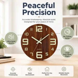 Glow In The Dark Wall Clock 30cm