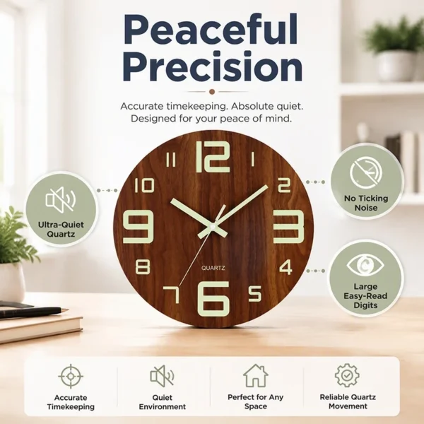 Glow In The Dark Wall Clock 30cm