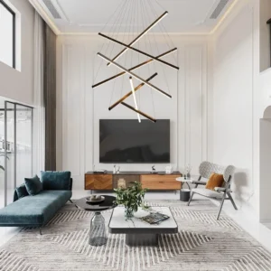High Ceiling Duplex Staircase Chandelier