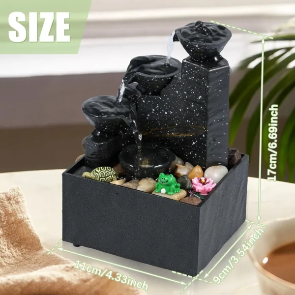 USB Desktop Water Fountain LED Light L11cm W9cm H17cm